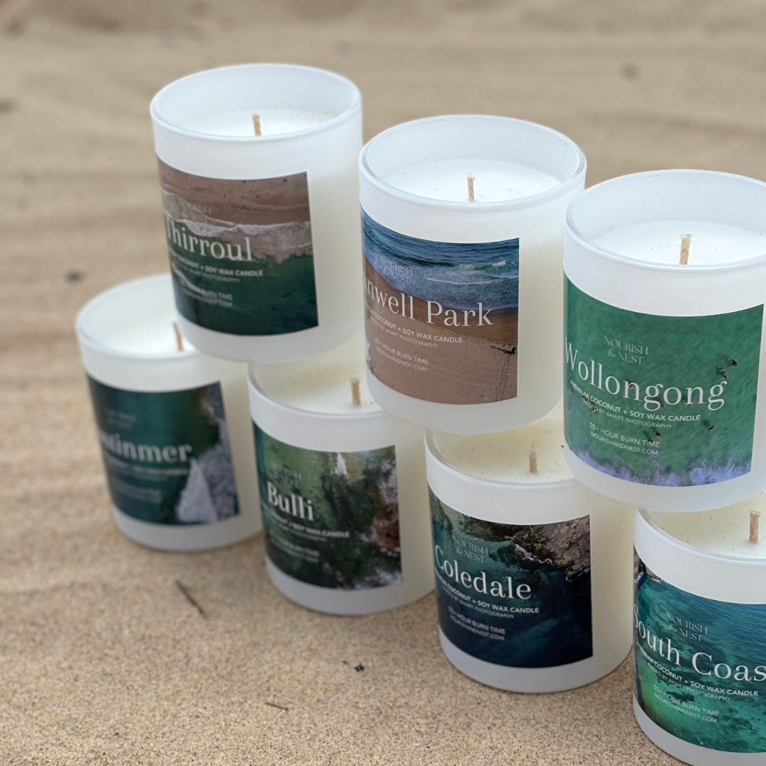 Nourish and Nest Coastal Candle Collection