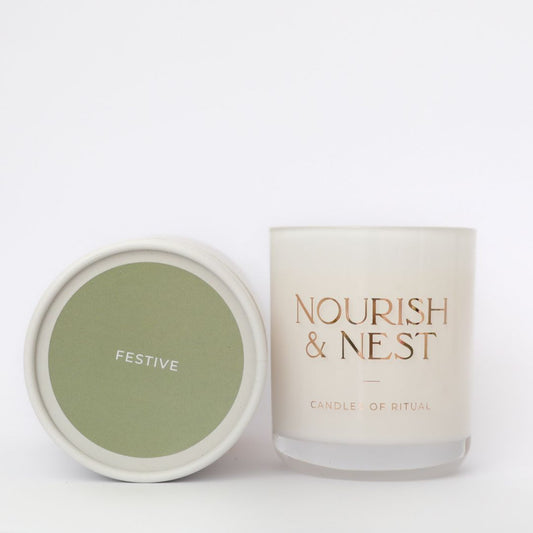 'Festive' - handcrafted aromatic coconut & soy candle