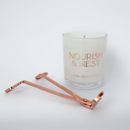 Rose Gold Candle Snuffer & Wick Trimming Scissors