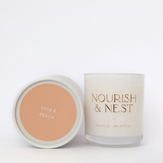 ‘Sage & Peach’ - coconut & soy candle