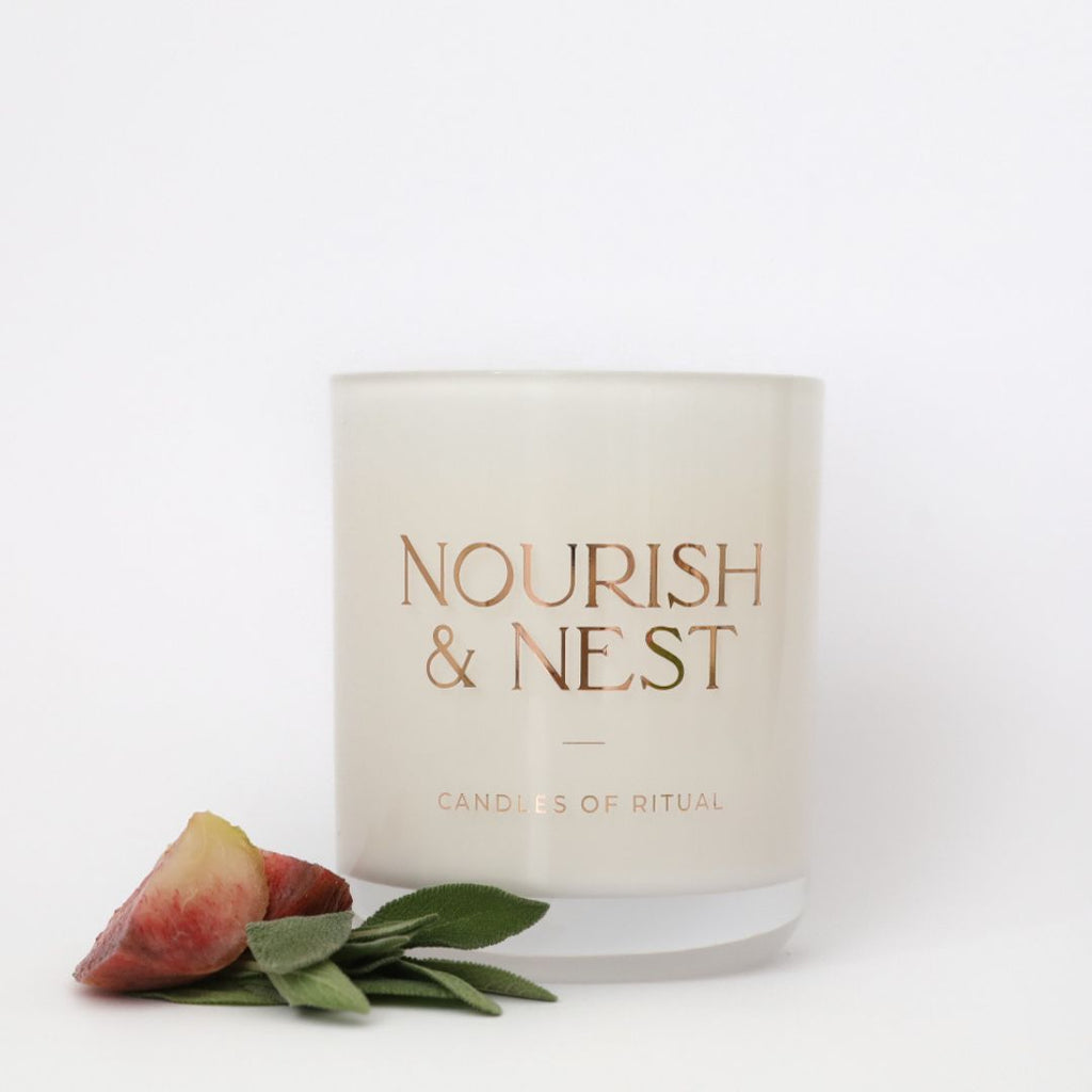 ‘Sage & Peach’ - coconut & soy candle