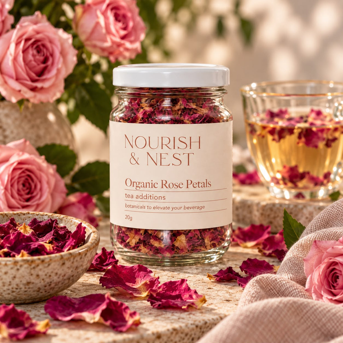 Organic Dried Rose Petals - tea additions