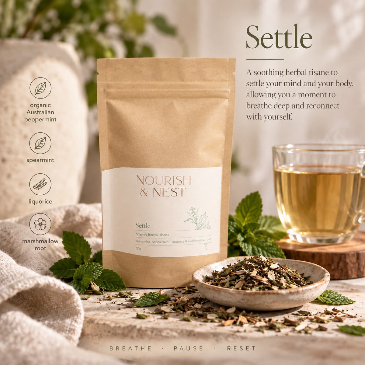 'Settle' Organic Herbal Tisane