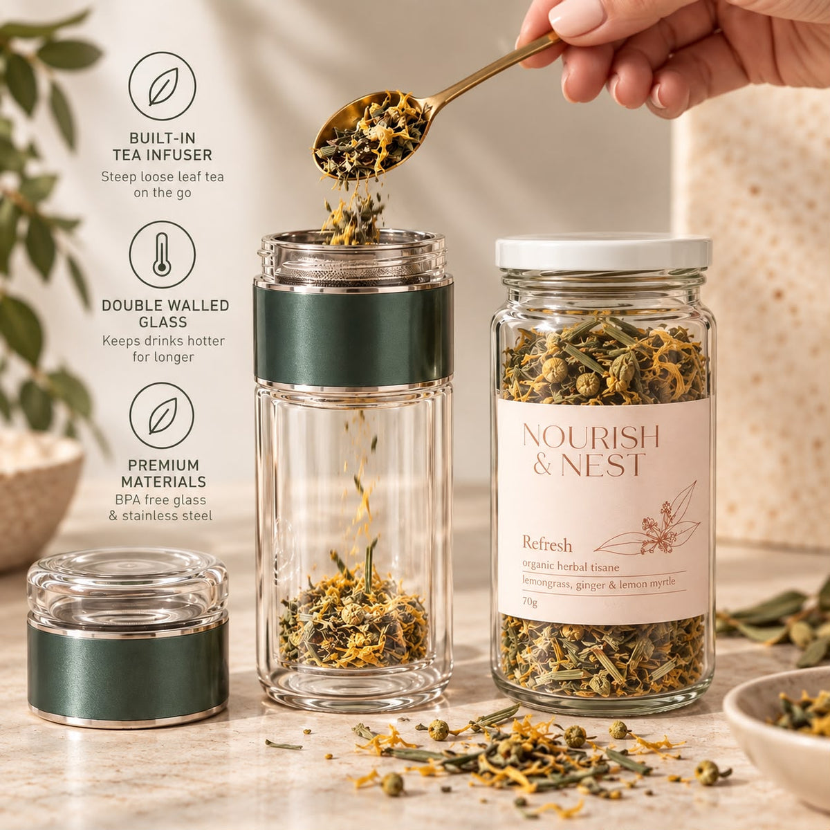 Glass Tea Infuser Bottle
