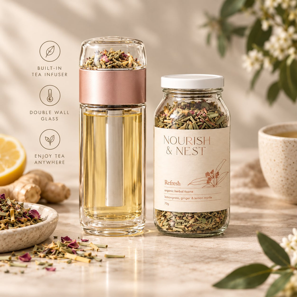 Glass Tea Infuser Bottle