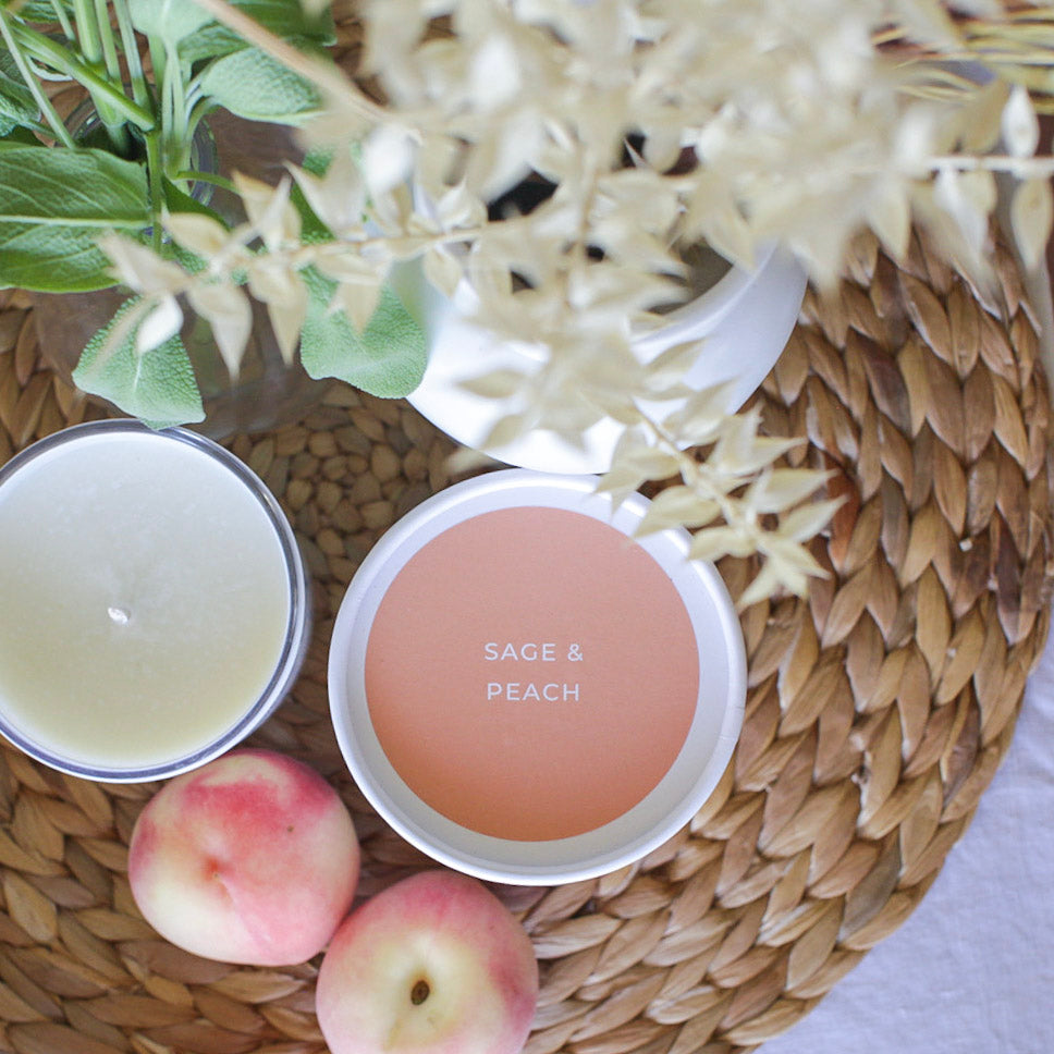 ‘Sage & Peach’ - coconut & soy candle